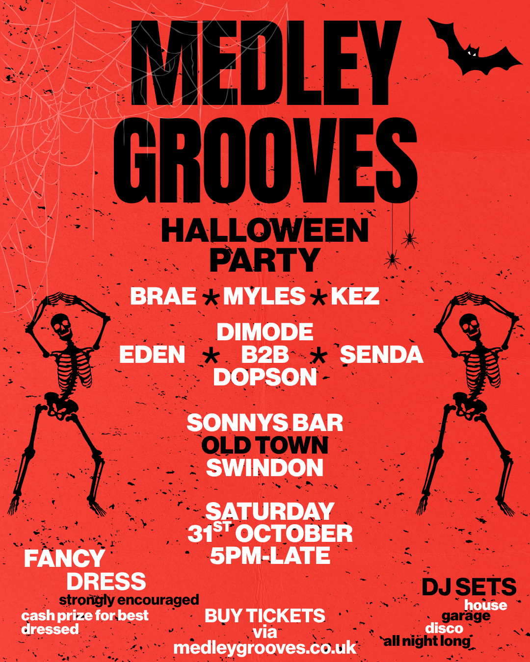 Medley Grooves Halloween Party at Sonny's — 31st October 2026
